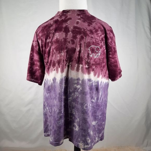 Ivory Ella tie dye cotton Save the Elephants purple white size L short sleeve - Picture 1 of 11